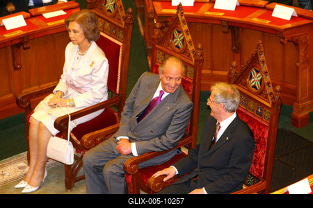 Magyarországon a spanyol királyi pár-stock-foto