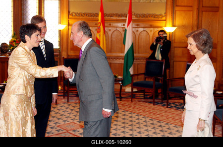 Magyarországon a spanyol királyi pár-stock-foto