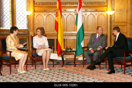 Magyarországon a spanyol királyi pár-stock-foto