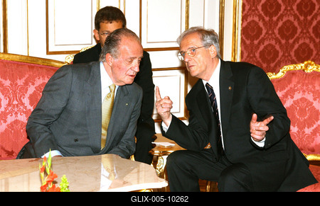 Magyarországon a spanyol királyi pár-stock-foto