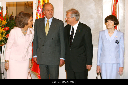 Magyarországon a spanyol királyi pár-stock-foto