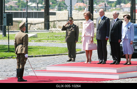 Magyarországon a spanyol királyi pár-stock-foto