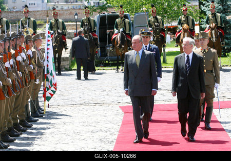 Magyarországon a spanyol királyi pár-stock-foto