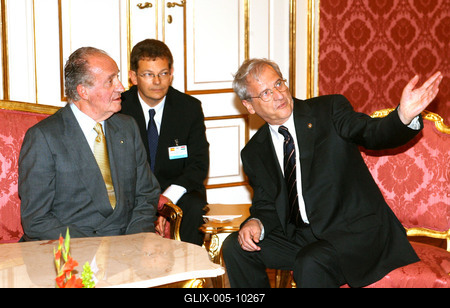 Magyarországon a spanyol királyi pár-stock-foto