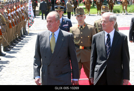 Magyarországon a spanyol királyi pár-stock-foto