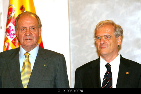 Magyarországon a spanyol királyi pár-stock-foto