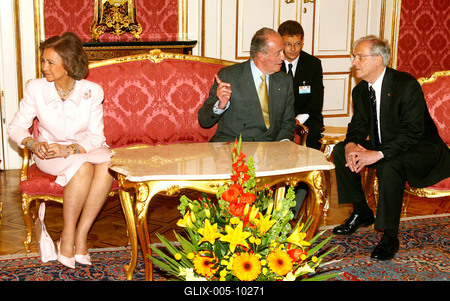 Magyarországon a spanyol királyi pár-stock-foto