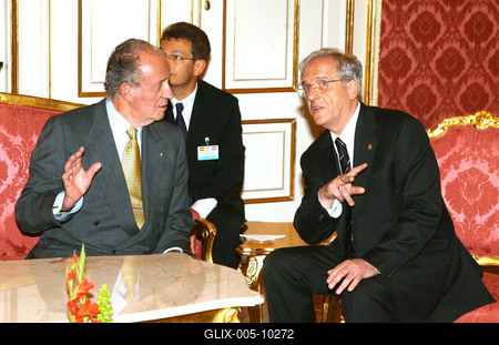 Magyarországon a spanyol királyi pár-stock-foto