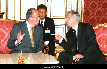 Magyarországon a spanyol királyi pár-stock-foto