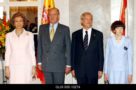 Magyarországon a spanyol királyi pár-stock-foto