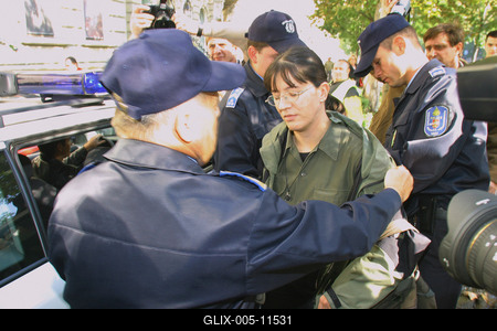 Letartóztaták Bácsfi Dianát-stock-foto