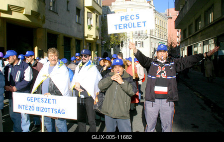 Munkahelyükért demonstráltak a vasutasok-stock-foto