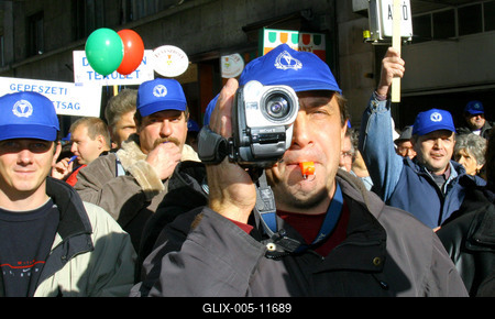 Munkahelyükért demonstráltak a vasutasok-stock-foto