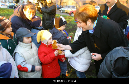 Lamperth Mónika ajándékozott a Roosevelt téren-stock-foto