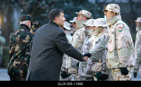 Hazaérkeztek az irakban szolgáló katonák-stock-foto