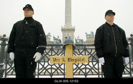 A Vér és Becsület rendezvénye a Hősök terén-stock-foto