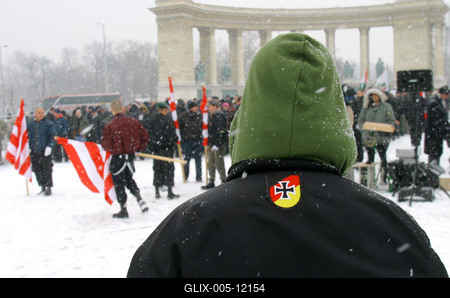 A Vér és Becsület rendezvénye a Hősök terén-stock-foto