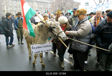 Agrárdemonstráció a Kossuth téren-stock-foto