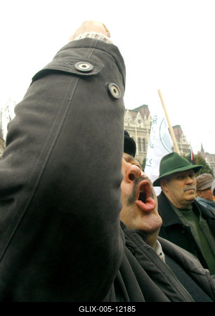 Agrárdemonstráció a Kossuth téren-stock-foto
