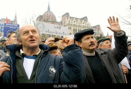 Agrárdemonstráció a Kossuth téren-stock-foto