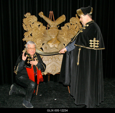 A Le a fejjel díszbemutatója az Urániában-stock-foto