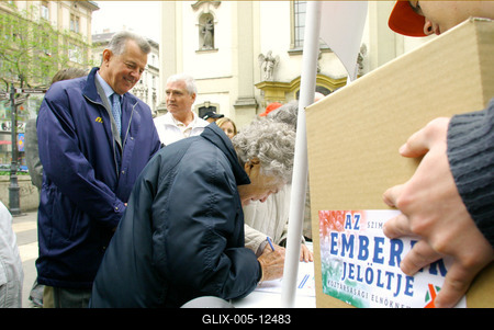 Szimpátiaszavazás a köztársasági elnök személyéről a Fidesz szervezésében-stock-foto