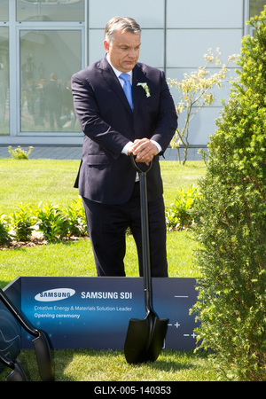 A Samsung SDI elektromos jármű akkumulátor gyárának megnyitó ünnepsége-stock-foto