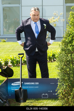 A Samsung SDI elektromos jármű akkumulátor gyárának megnyitó ünnepsége-stock-foto