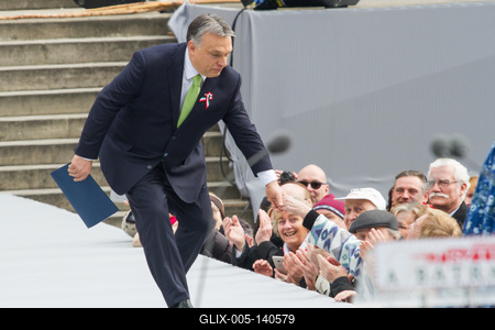 Március 15-i ünnepség a Nemzeti Múzeum előtt-stock-foto