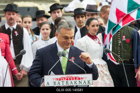 Március 15-i ünnepség a Nemzeti Múzeum előtt-stock-foto