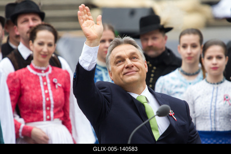 Március 15-i ünnepség a Nemzeti Múzeum előtt-stock-foto