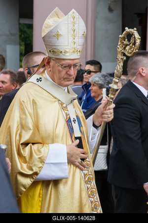 Ünnepi szentmise és körmenet a Bazilikánál-stock-foto