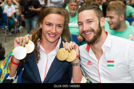 A Syma-csarnokban fogadták olimpikonjainkat-stock-foto