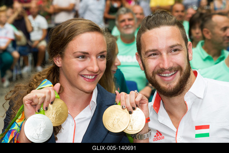 A Syma-csarnokban fogadták olimpikonjainkat-stock-foto
