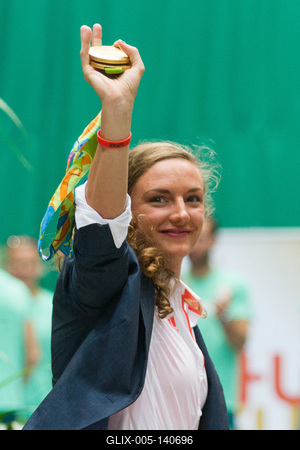 A Syma-csarnokban fogadták olimpikonjainkat-stock-foto
