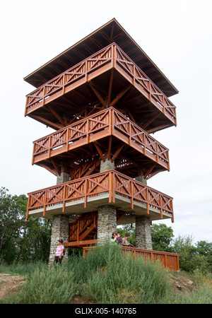 Az Apáti-hegyi Őrtorony-kilátó Tihanyban-stock-foto