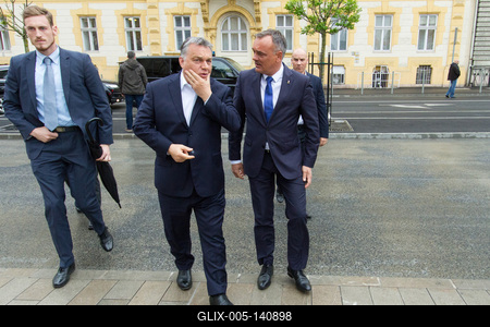 Orbán Viktor Győrbe látogatott-stock-foto