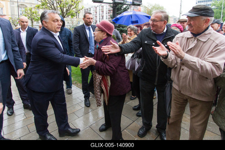 Orbán Viktor Győrbe látogatott-stock-foto