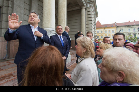 Orbán Viktor Győrbe látogatott-stock-foto