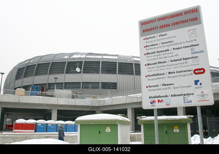 Az épülõ Budapest Sportcsarnok-stock-foto