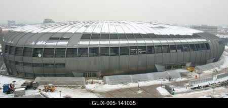 Az épülõ Budapest Sportcsarnok-stock-foto