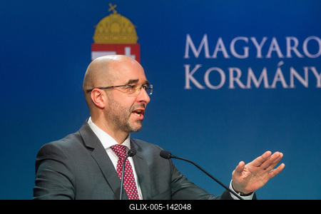 Politika - Sajtótájékoztató a bevándorlásról-stock-foto