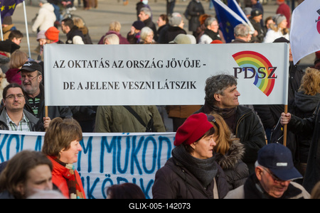 Oktatás - A Tanítanék Mozgalom demonstrációja-stock-foto