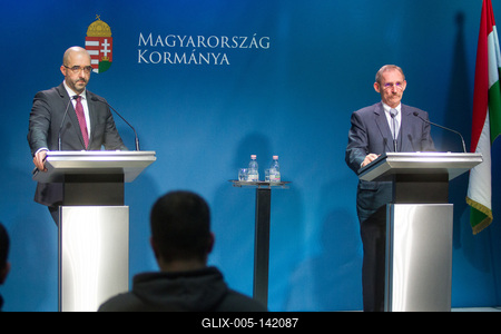 Politika - Sajtótájékoztató a bevándorlásról-stock-foto