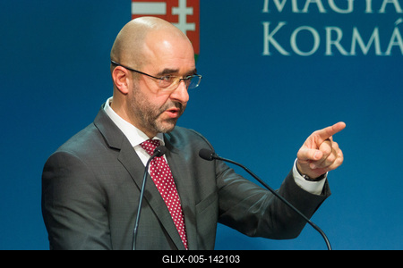 Politika - Sajtótájékoztató a bevándorlásról-stock-foto