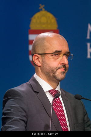 Politika - Sajtótájékoztató a bevándorlásról-stock-foto