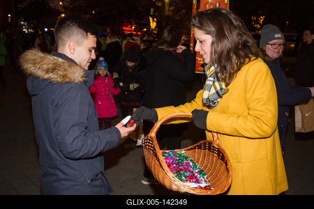 Az LMP ételosztása a Deák téren-stock-foto