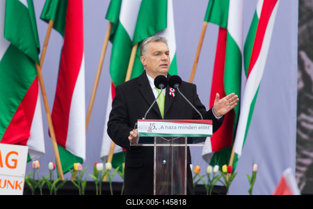 Politika - Március 15-i ünnepség a Kossuth téren-stock-foto