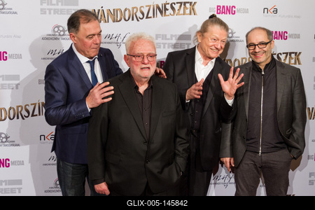 A Vándorszínészek díszbemutatója-stock-foto