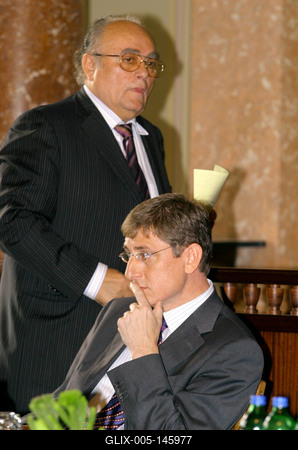 Demján Sándor és Gyurcsány Ferenc-stock-foto